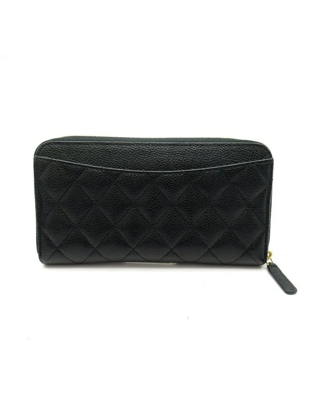 Chanel Full Zipper Wallet Caviar Leather Black